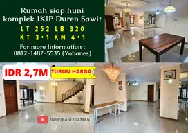 Rumah 252mtr siap huni komplek IKIP Duren Sawit