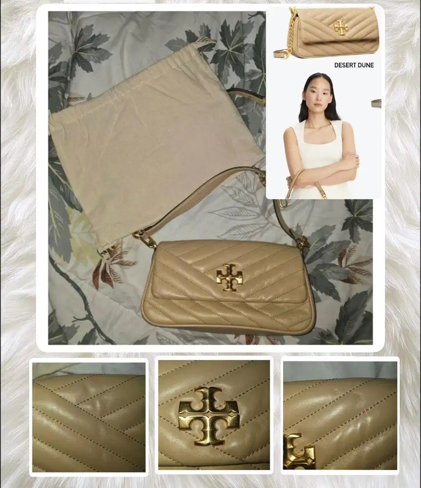 Dijual Tas Tory Burch Small Kira Chevron Flap Shoulder Bag-Desert Dune