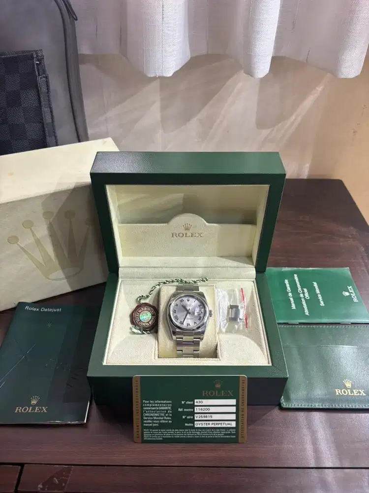 Jam Tangan Rolex Datejust 36 Silver Roman Automatic Watch Oyster 2011