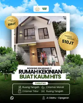 Jual Rumah Midern Kekinian Tengah Kora Cimahi Diskon 100 jt