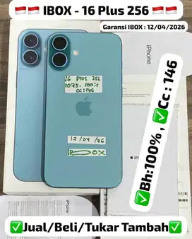 Iphone 16 Plus 256 Gb Teal Resmi ibox garansi panjang