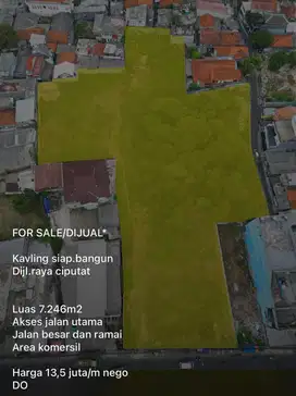 Dijual Tanah Kavling Komersial Siap Bangun di Jalan Raya Ciputat Akses