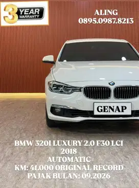 [ 3 YEAR WARRANTY ] BMW 320I LUXURY 2.0 AT 2018 SIAP PAKAI