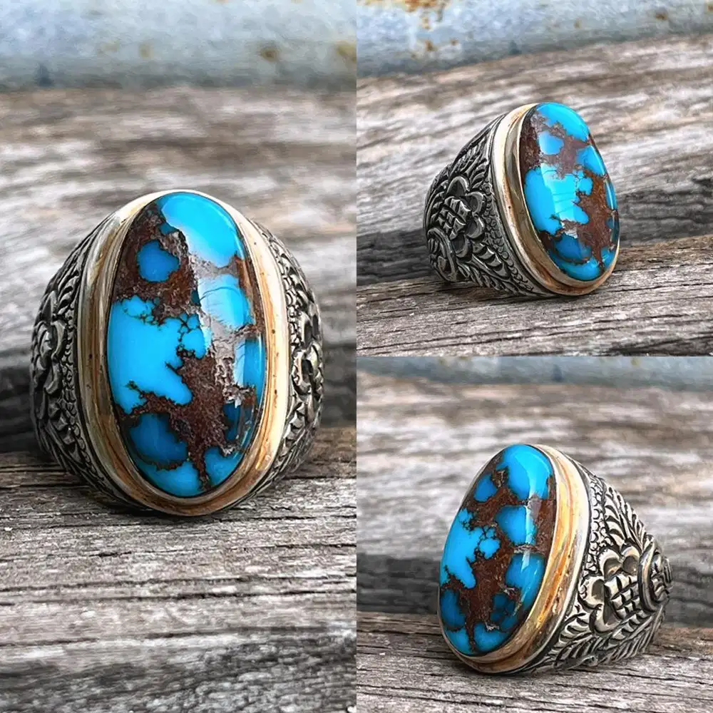 Cincin Natural Turquoise Egypt (Phyrus Mesir)