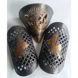 Antik Vintage Art Neuvou lampu dinding GUNUNG WAJANG besi kuningan