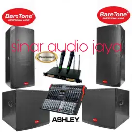 Paket Sound System Karaoke BareTone 15 Inch double Subwoofer 18 Inch