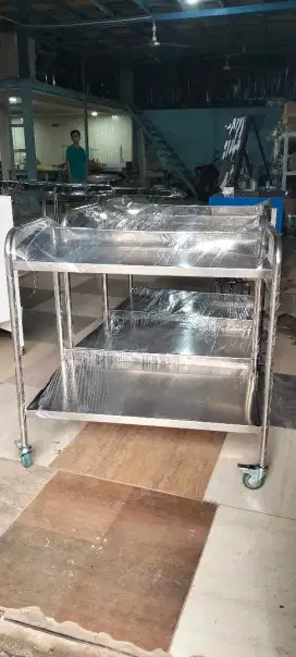 Trolley i 2 rak stainless