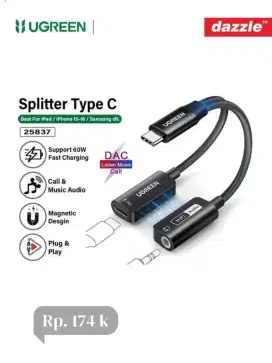 Ugreen audio adapter type C to Jack 3, 5 & charger type C