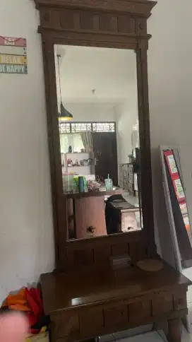 1 set cermin meja jati