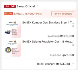 KOMPOR GAS SANEX 1 TUNGKU