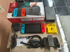 Nintendo Switch v1 Neon Red Blue Fullset 38