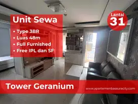Sewa 3BR furnished apartments Bassura City tower Geranium