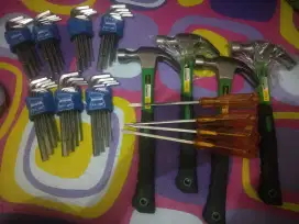 Borongin semua Kunci L, Palu, Obeng -