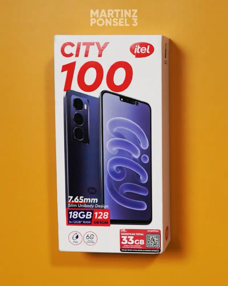 Itel City 100 8/128 Garansi resmi 1 Tahun