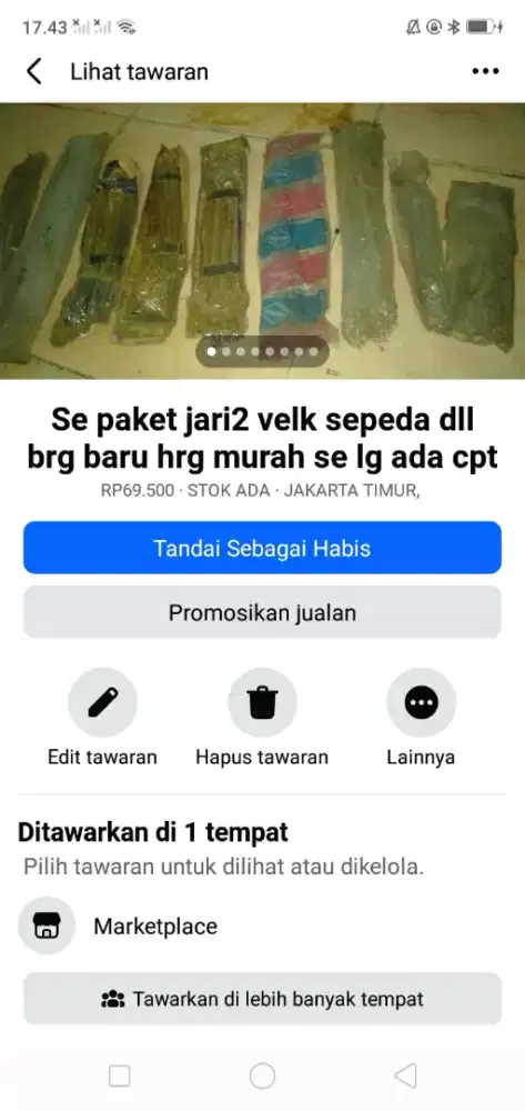 Se paket jari2 khusus velk sepeda/becak brg baru hrg murah cpt dpt yah