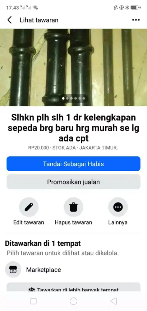 Slhkn lh slh 1 dr kelengkapan part sepeda/becak brg baru hrg murah cpt