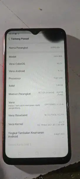 Oppo a5s 3/32 minus batang