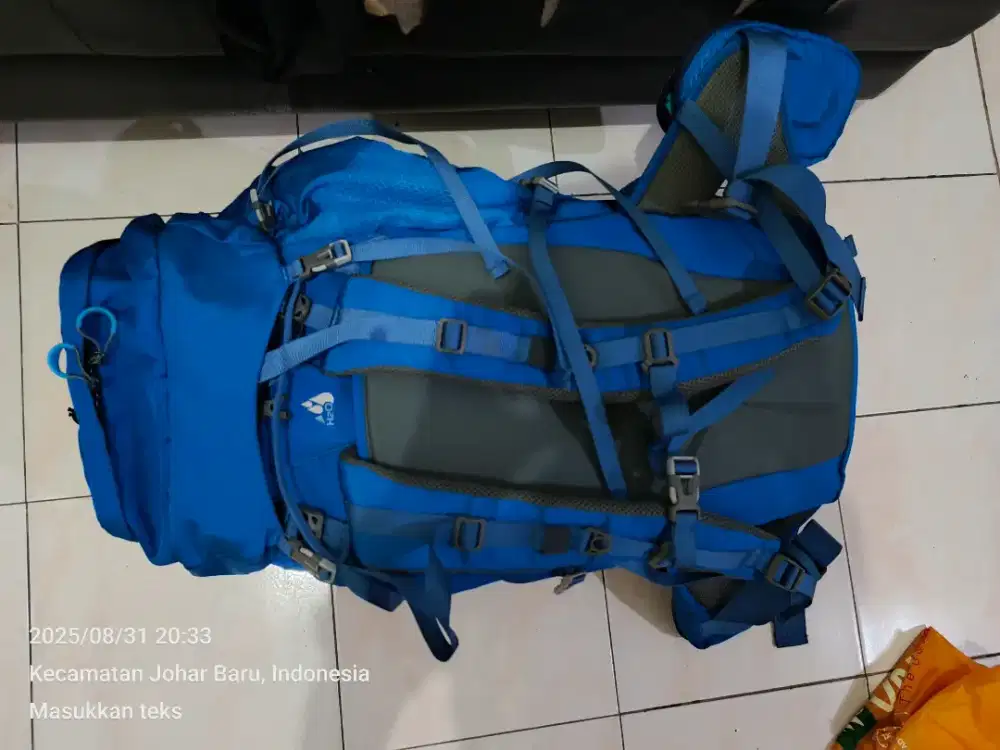 Dijual tas Consina full blue original 60L + tas summit fast runner 10L