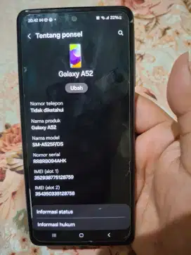 Samsung A52 ram 8/128GB