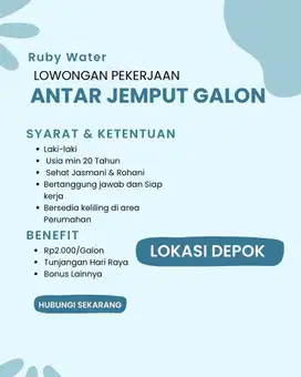 Lowongan Antar Galon Depot Air