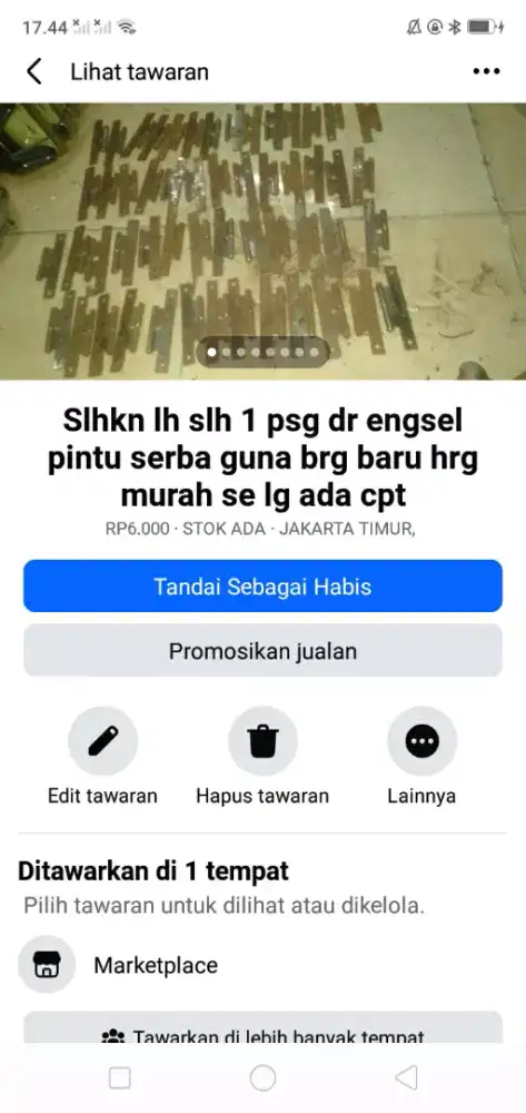 Slhkn plh slh 1 psg dr engsel pintu serba guna brg baru hrg murah sj