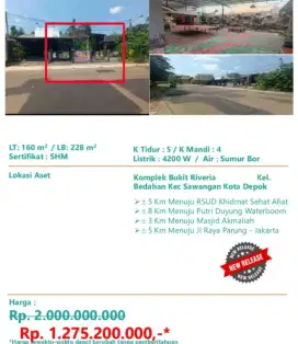 Dijual Rumah Bukit Riveria Bedahan Sawangan Depok