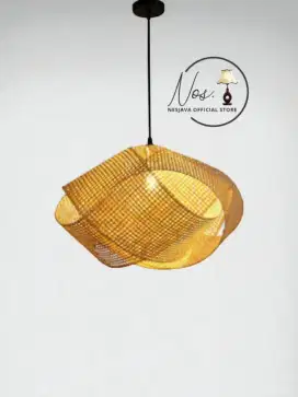 Lampu Hias Gantung Rotan Anyaman Handmade Minimalis Estetik Kap Lampu