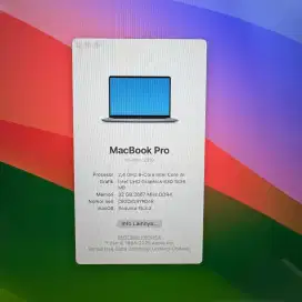 Macbook Pro 2019 Touchbar Ram 32 Ssd 512 Layar 13 inch Core I9 Grey