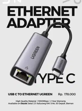 USB C TO ETHERNET UGREEN GARANSI 2 TAHUN