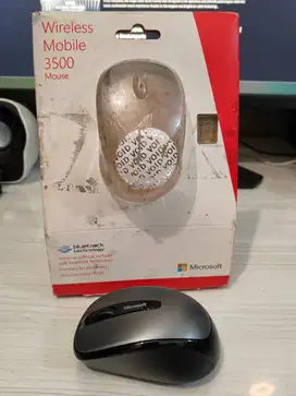 Microsoft Wireless Mobile Mouse 3500 Warna Grey Original Fullset Gan