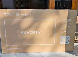 Tv led tcl 43 google tv HDR 4k baru