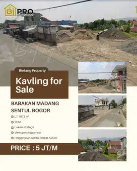 DIJUAL TANAH PINGGIR JLN RAYA BABAKAN MADANG SENTUL  DKT TOL  CITEUREU