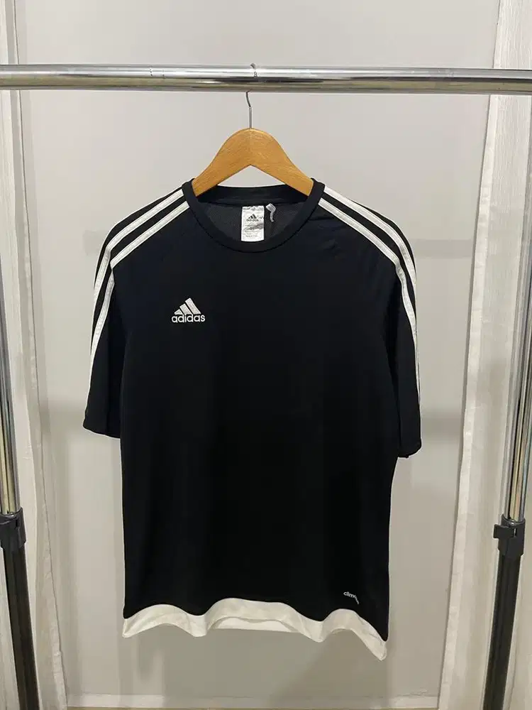 Jersey adidas 3 stripes ringer climalite black white size XL