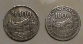 koin coin uang 100 jadul koleksi cepat bu 2 bh tebal Rp 3jt tipis 1jt