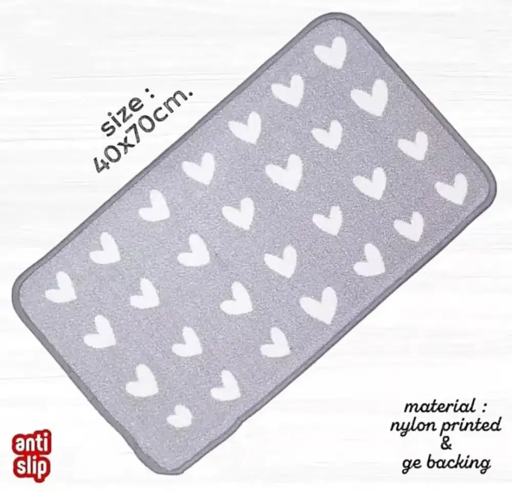 Keset Motif Love atau Star 40 x 70cm Antislip (Cuci Gudang)