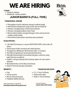 Lowongan kerja barista