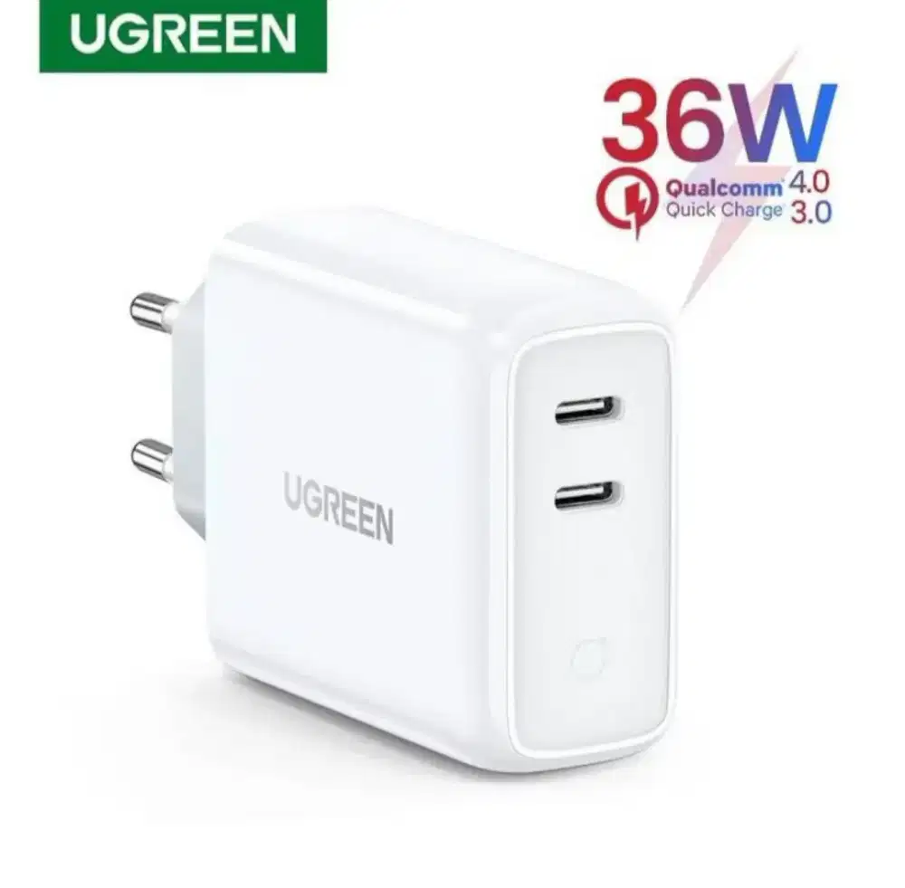 UGREEN CD199 36W 36 Watt Quick Charger QC Power Delivery PD Putih Ori