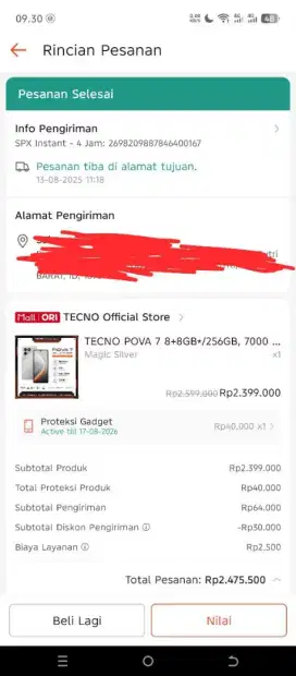 JUAL HANDPHONE TECNO POVA 7