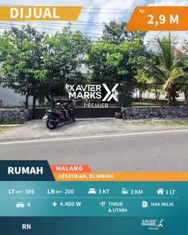 Dijual Rumah Hook Bangunan Terawat di Kesatrian Malang