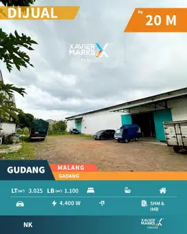 Dijual Gudang Siap Huni Dekat Poros Jalan di Gadang Malang
