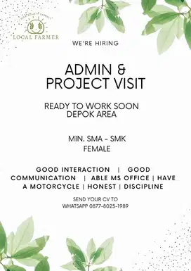 Dibutuhkan admin dan project visit