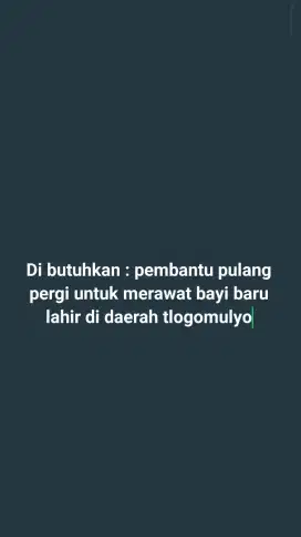 Pembantu (ART) pulang pergi