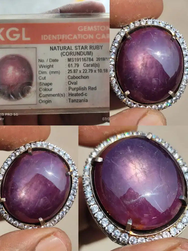 NATURAL STAR RUBY 61.79 CTS HQ