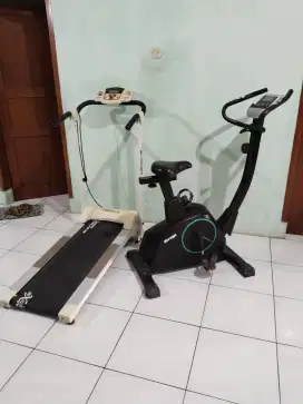 Dijual treadmill elektrik + sepeda statis magnetic ukuran jumbo