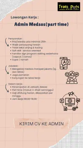 Lowongan Admin Medsos (Part Time)