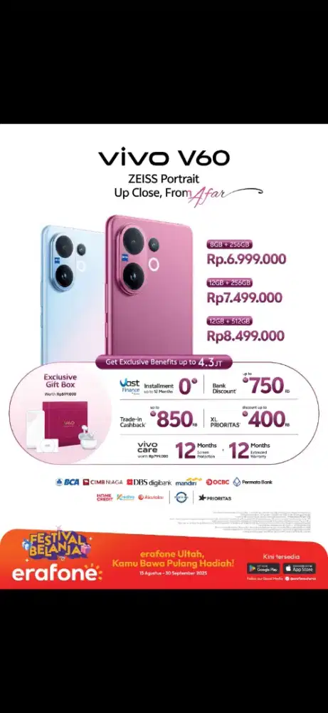 Vivo V60 ram 8+256