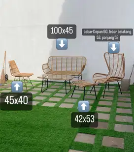 Bangku Taman Rotan Informa preloved outdoor bench