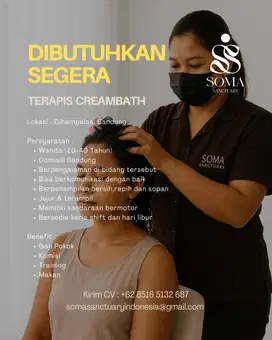 LOWONGAN TERAPIS PIJAT, REFLEKSI & CREAMBATH