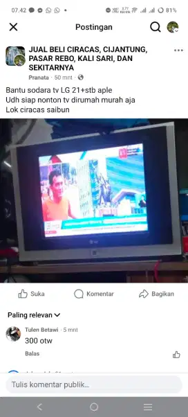 Tv LG 21 + STB Aple