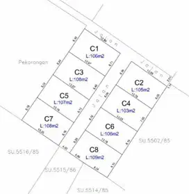Beli 2 Kavling! Dapatkan Tanah Hook 2 Muka Lebar 13 m Panjang 16 Meter